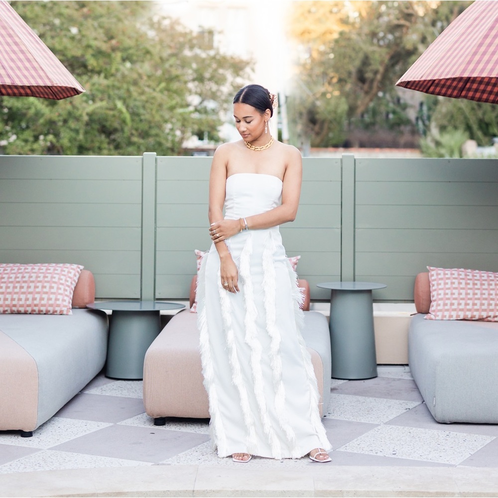 Cult Gaia Raffia White Gown